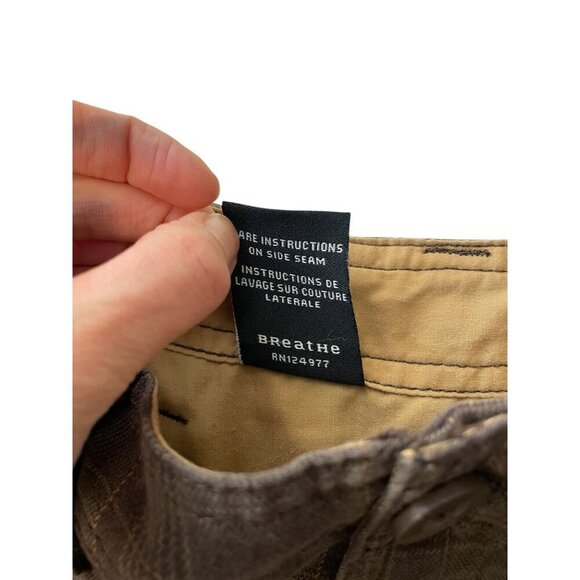 PrAna Mens Plaid Khaki Casual Shorts Size 34 - Picture 8 of 11